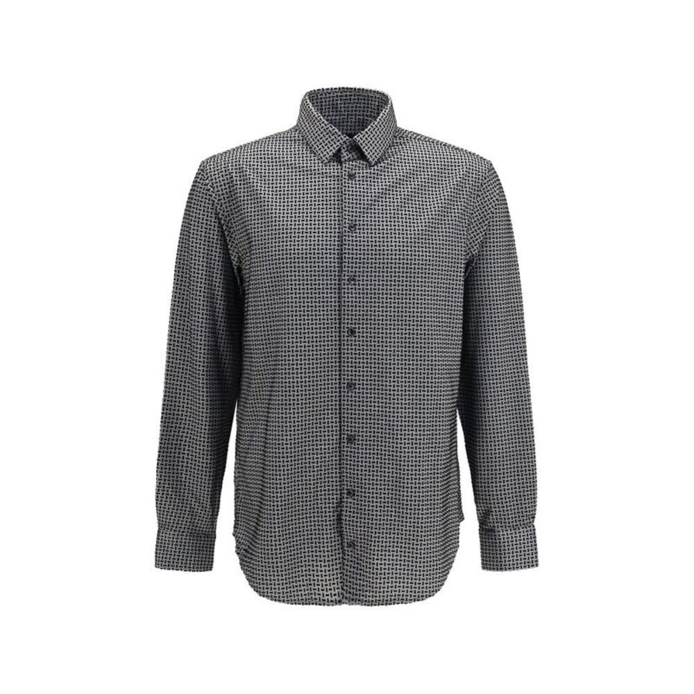 Giorgio Armani Gray Cotton Pattern Men's Shirt